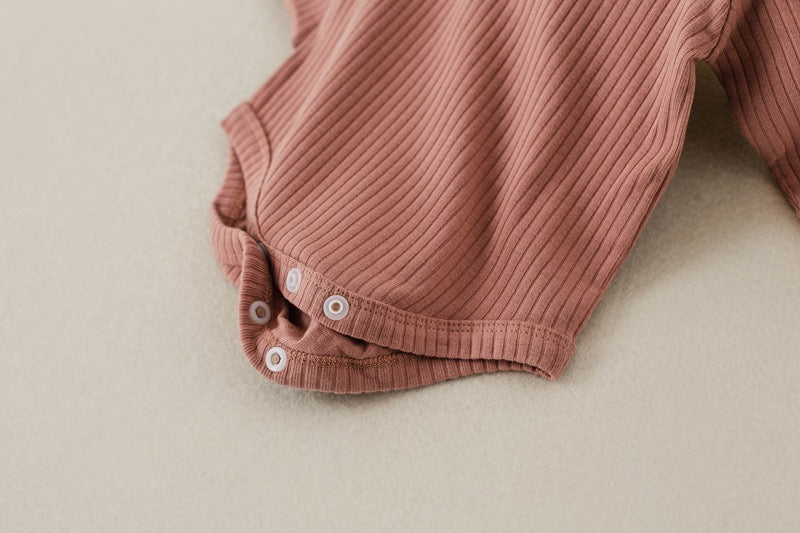 Mauve Frilly Long Sleeve Bodysuit