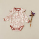 Ditsy Pink Frilly Long Sleeve Bodysuit