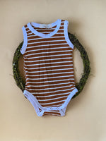*Clearance Sale* Brown Stripe Short Sleeve Bodysuits