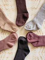 Ribbed Tights Charcoal