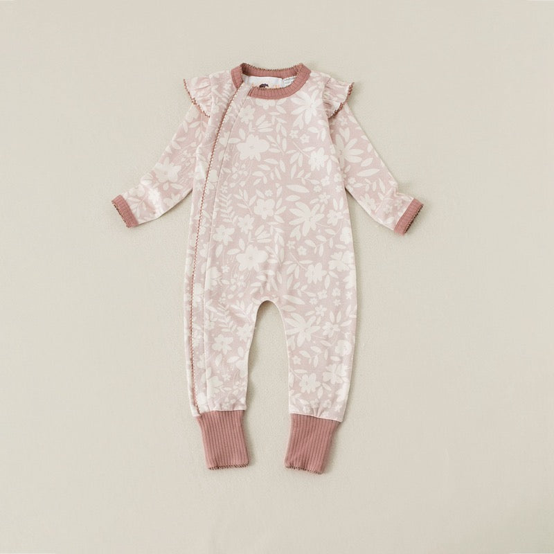 Ditsy Pink Frilly Jumpsuit