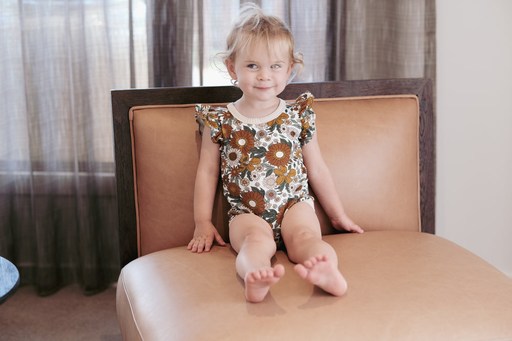 Sunlit Bloom Short Flutter Bodysuit