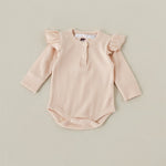 Beige Frilly Long Sleeve Bodysuit