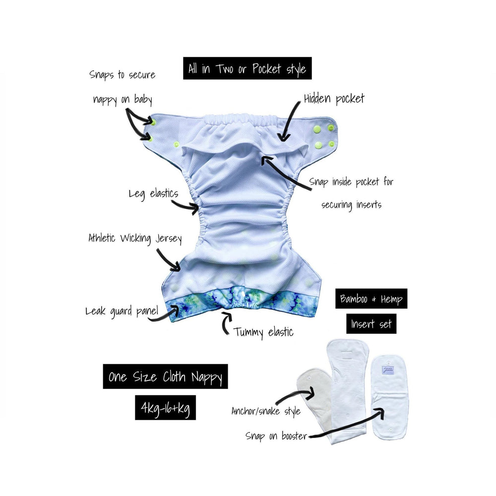 Shibori Ice Junior Flex Cloth Nappy